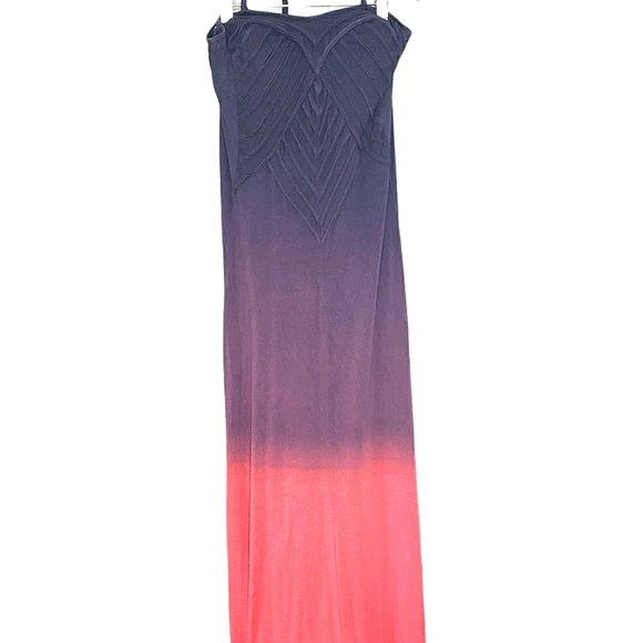 Purple & Coral Ombre Halter Maxi Dress